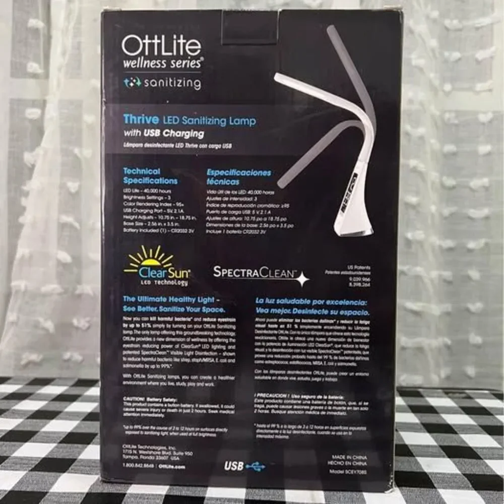 sanitizing lamp Sanitizer LED Desk Lamp with Clock and USB Charging
